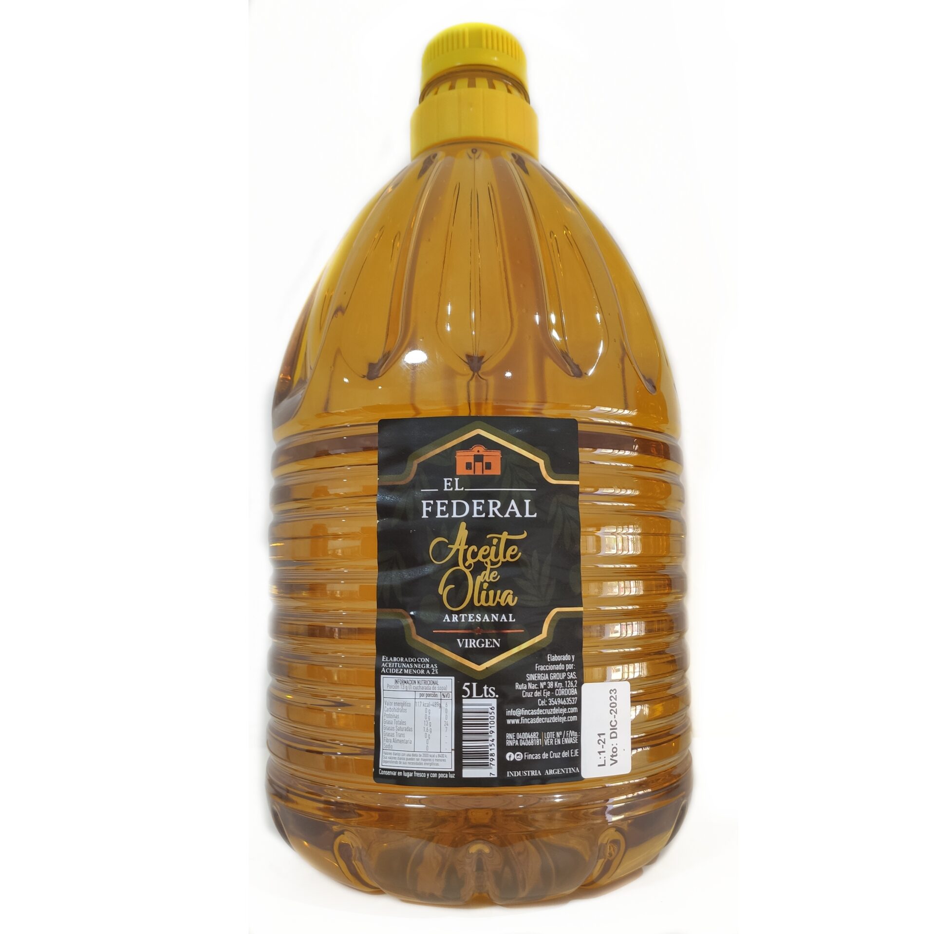 Aceite de Oliva El Federal x 5.000cc - Envase Pet