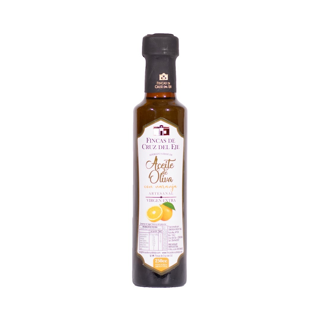 Aceite de oliva  saborizado con naranja - Envase de vidrio de 250cc