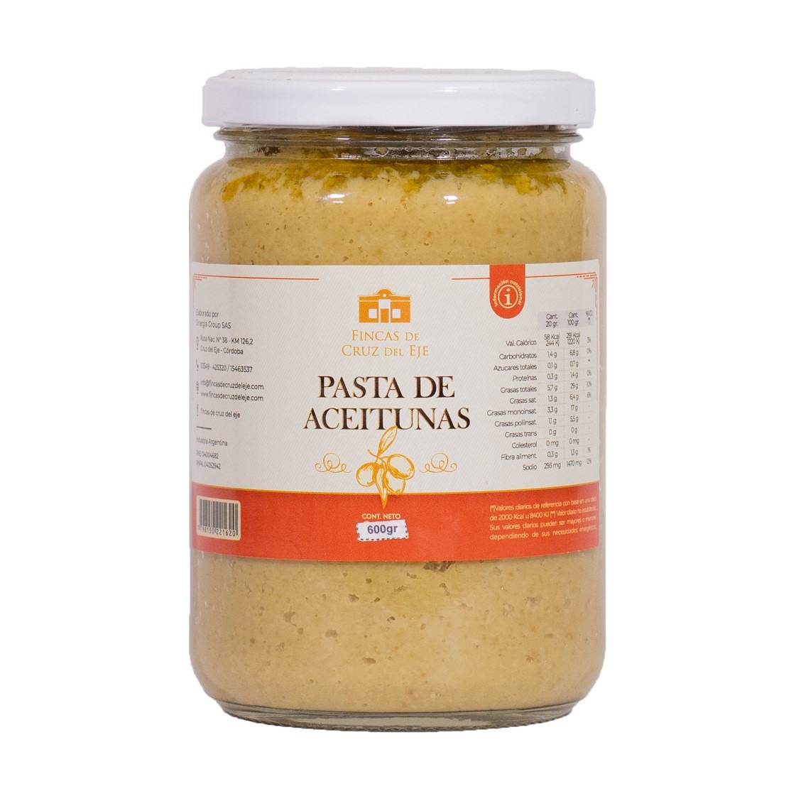 Pasta de Aceitunas Verdes Fincas de Cruz del Eje x 600g - Env. vidrio