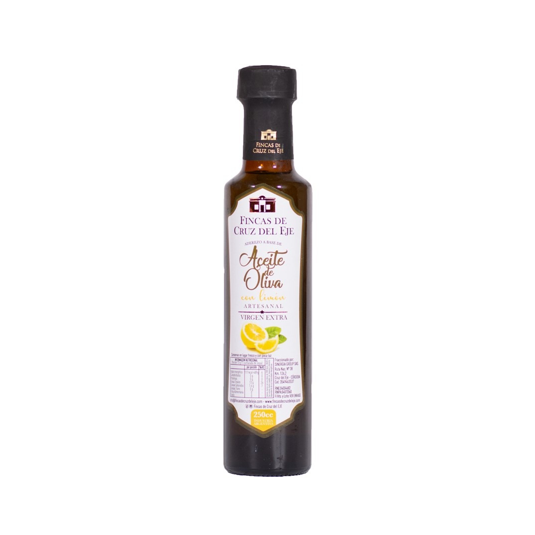 Aceite de oliva  saborizado con limón - Envase de vidrio de 250cc