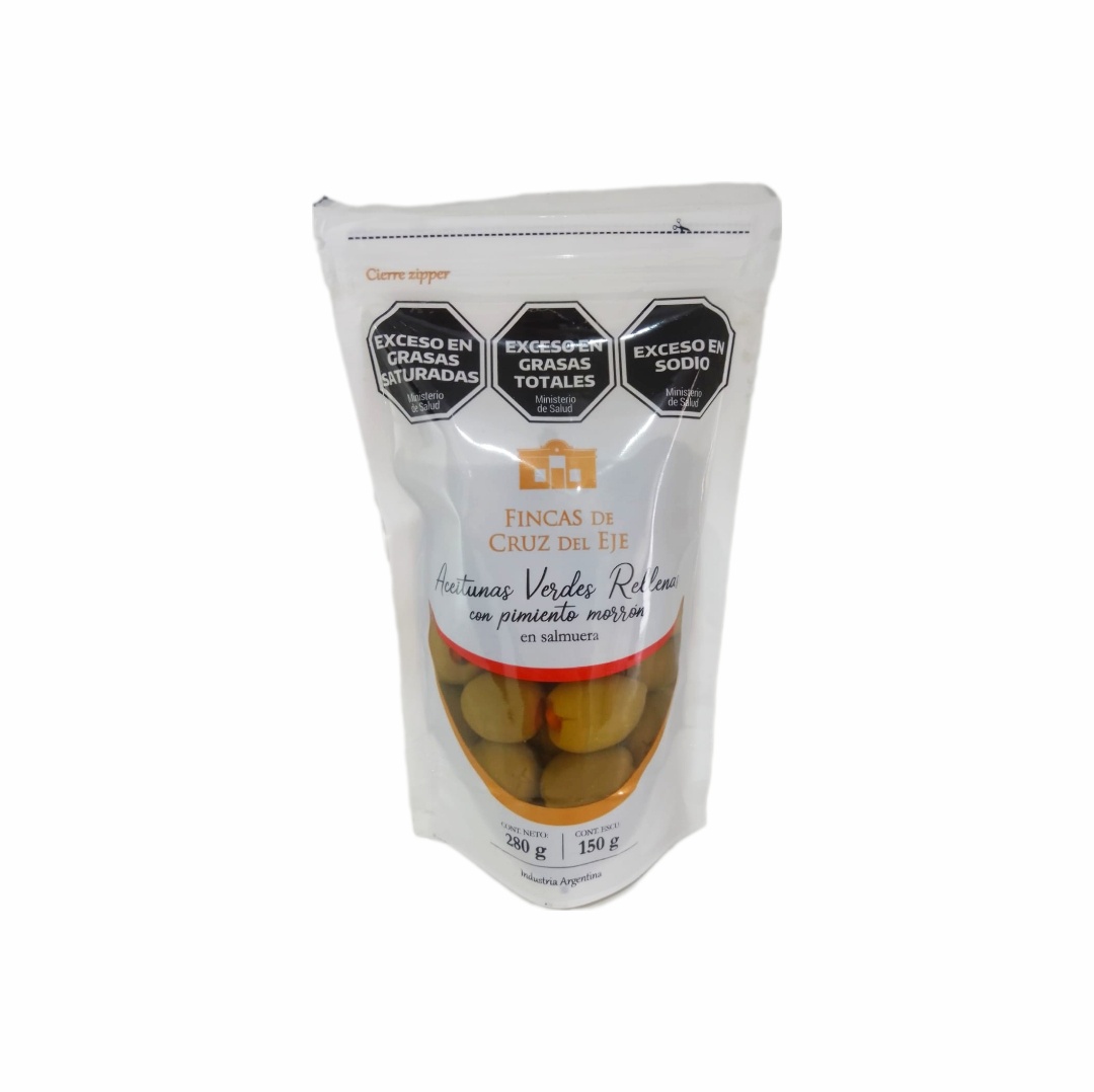Aceitunas Verdes rellenas morron  x 150gr  - envase Doypack