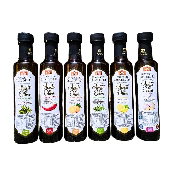 PROMO! Aceite de oliva  saborizado 6 sabores (Limón, Naranja, Romero, Ajo, Ají y Oregano) - Envase de vidrio de 250cc